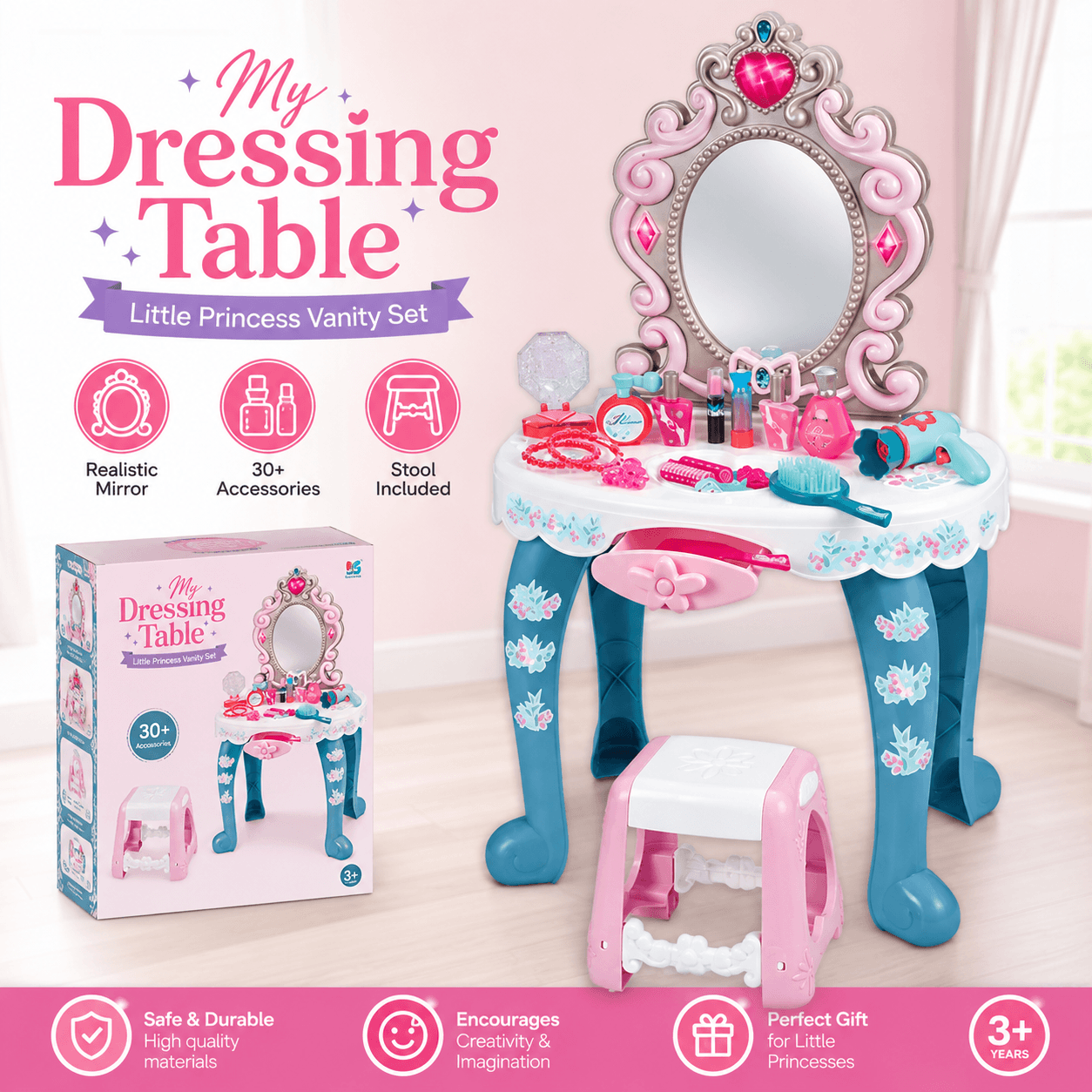 Beauty Table Set for Kids pretend play set in Kuwait